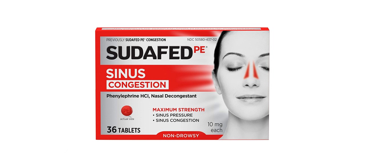 best Sudafed PE Sinus Congestion Maximum Strength Non-Drowsy Decongestant Tablets