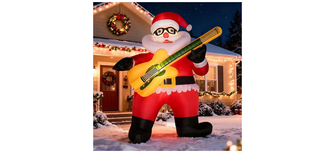 SUGIFT 6' Guitar-Playing Santa Claus Inflatable Decoration