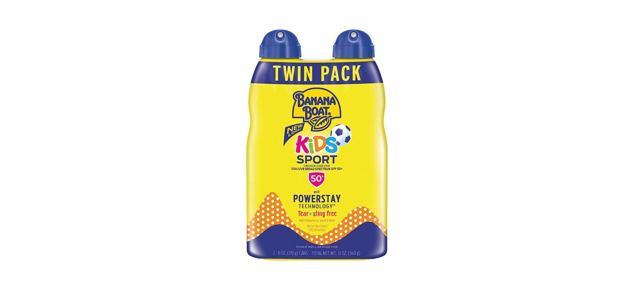 Banana Boat Kids Sport Sunscreen Spray on white background