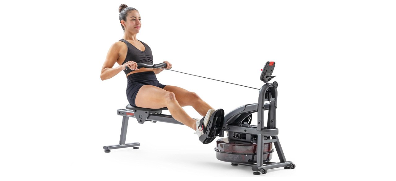 Sunny Health & Fitness Smart Dual-Rail Water Rower