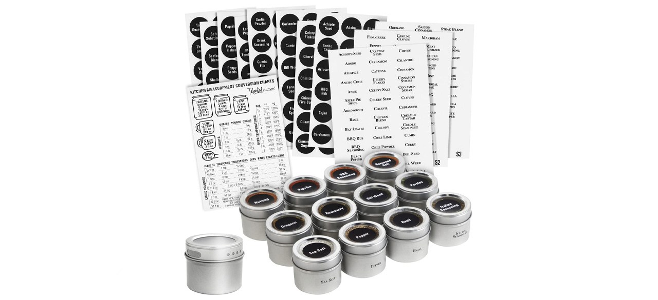 Talented Kitchen 12 Magnetic Spice Tins
