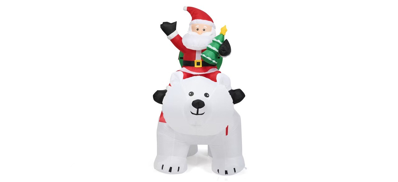 Costway 6.5' Inflatable Christmas Santa Riding Polar Bear