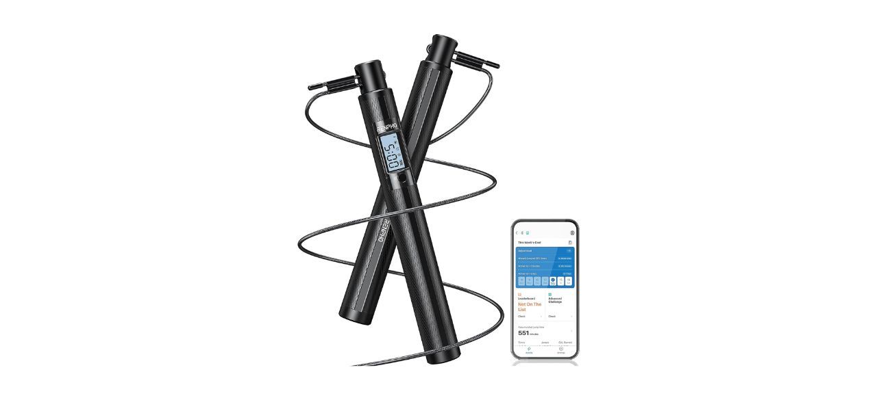 Renpho Smart Jump Rope on white background