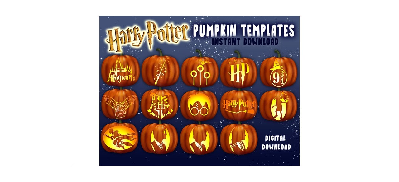 TeeGame Apparel Potter Pumpkin Carving Stencils