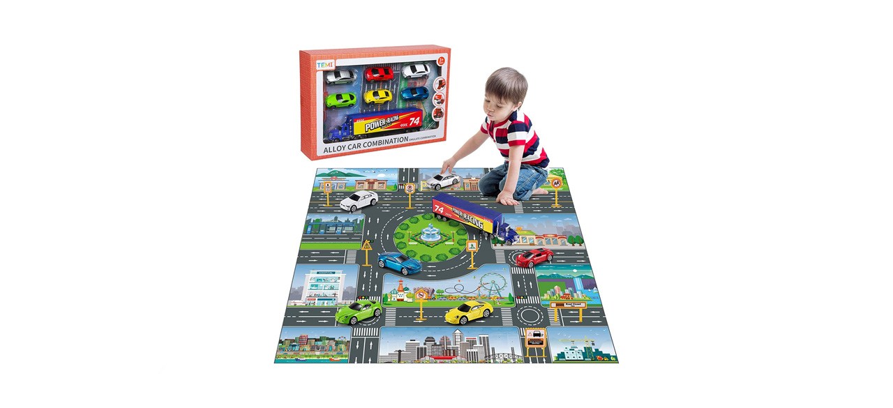 best Temi Diecast Cars Activity Mat Play Set