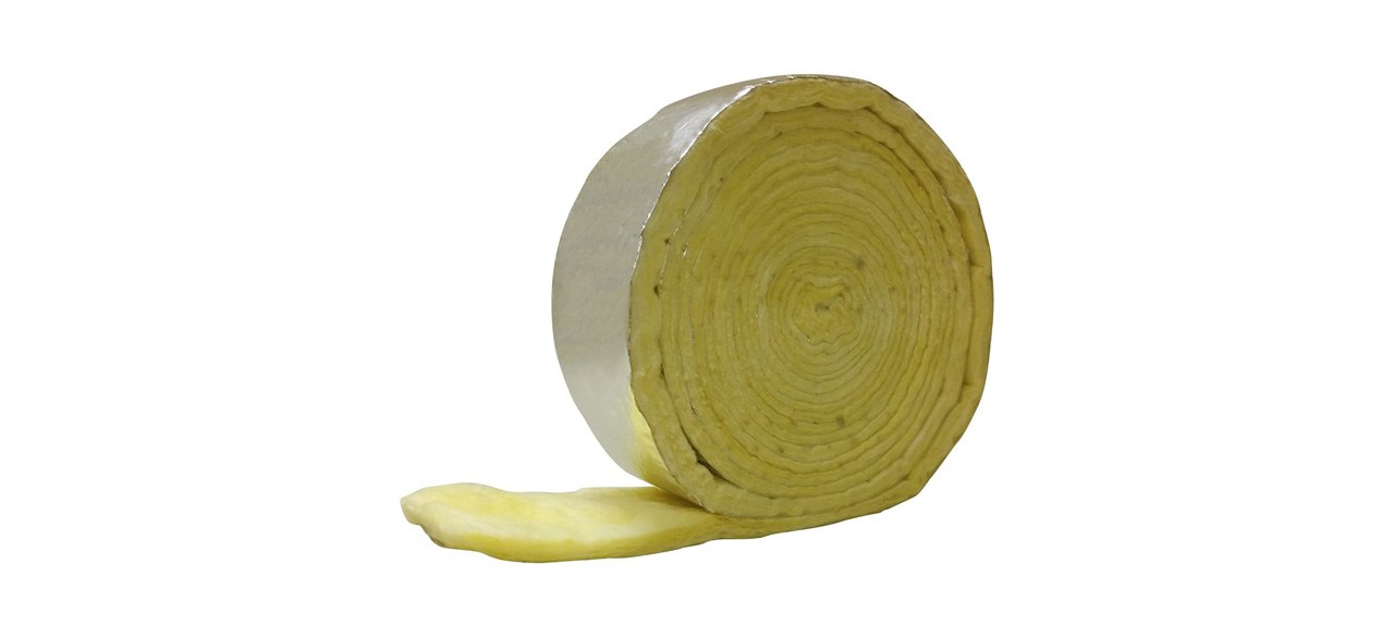 a large roll of yellow pipe insulation