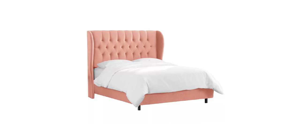 Best Threshold Tufted Velvet Upholstered Wingback Bed