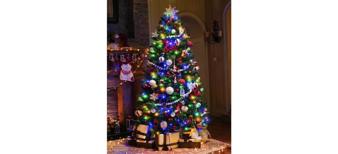 OasisCraft 6.5ft Prelit Christmas Tree with Color Changing LED Lights