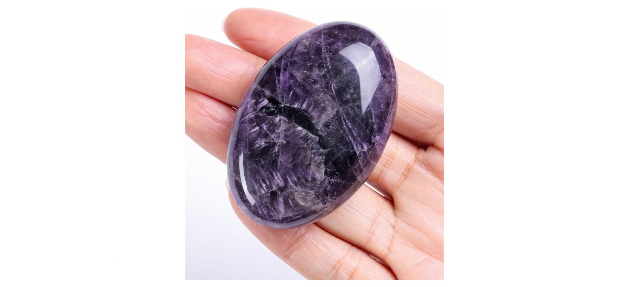 Top Plaza 2.4-inch Amethyst Crystal Palm Stone