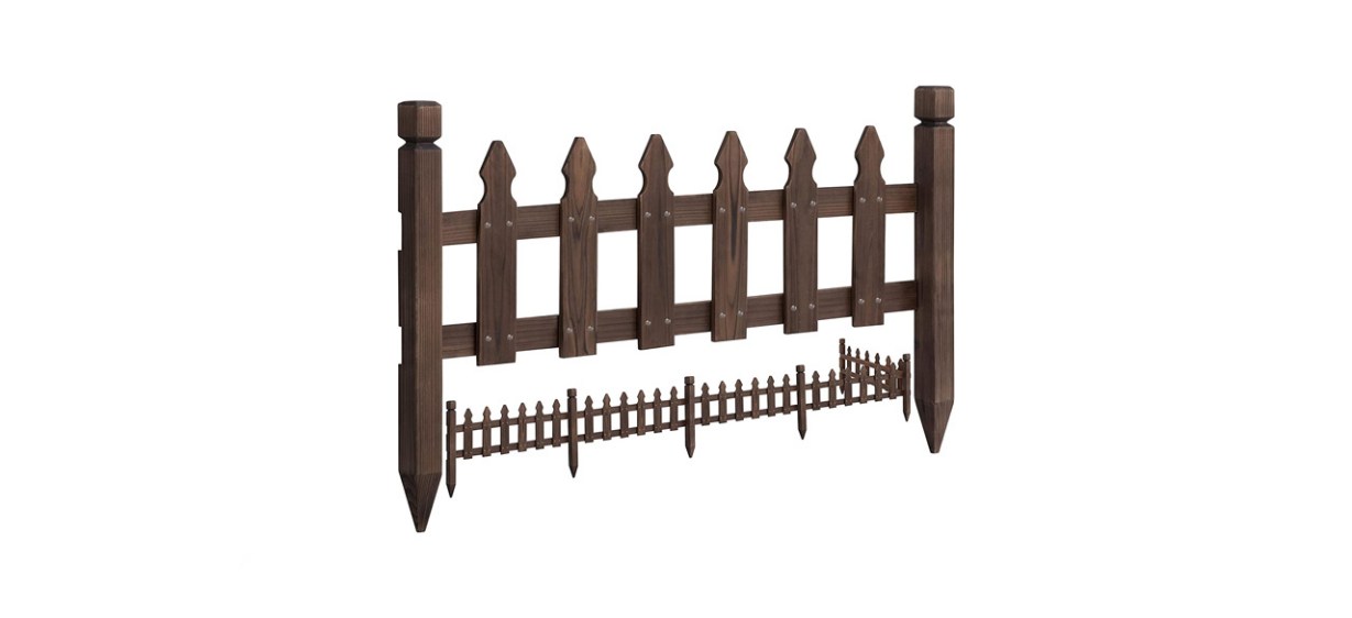 Best Topeakmart Wood Picket Garden Fence Edging Fencing Garden Yard Border