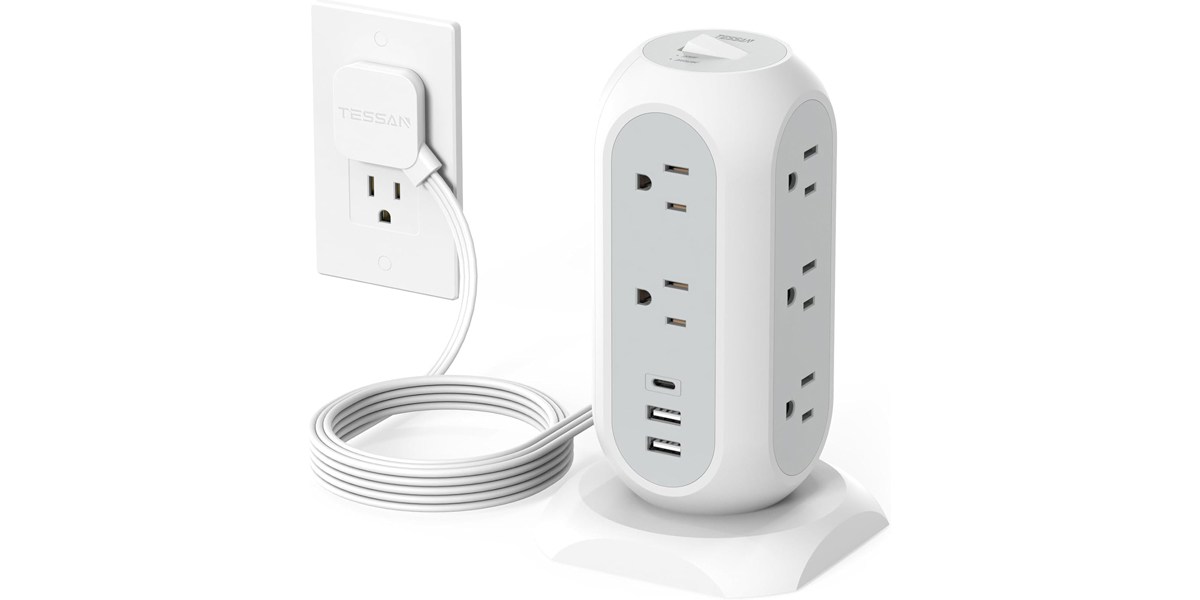 Tower Power Strip Flat Plug