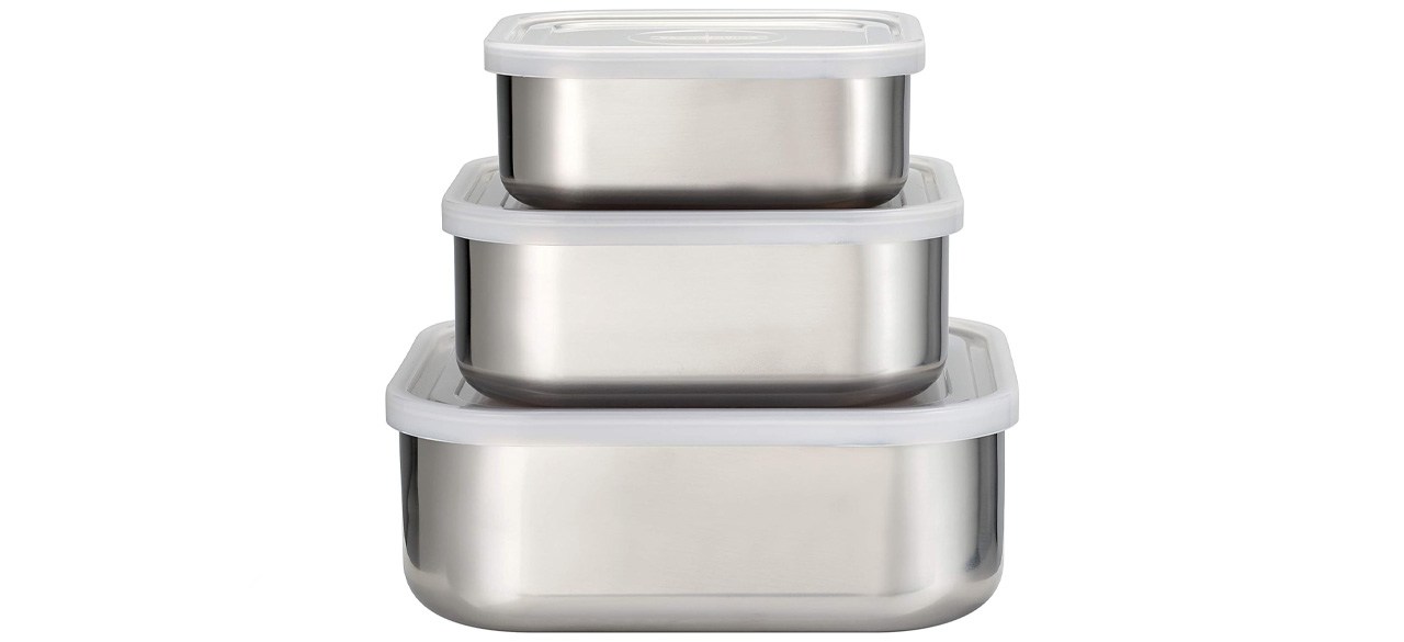 Tramontina Three-Piece Stainless Steel Container Set