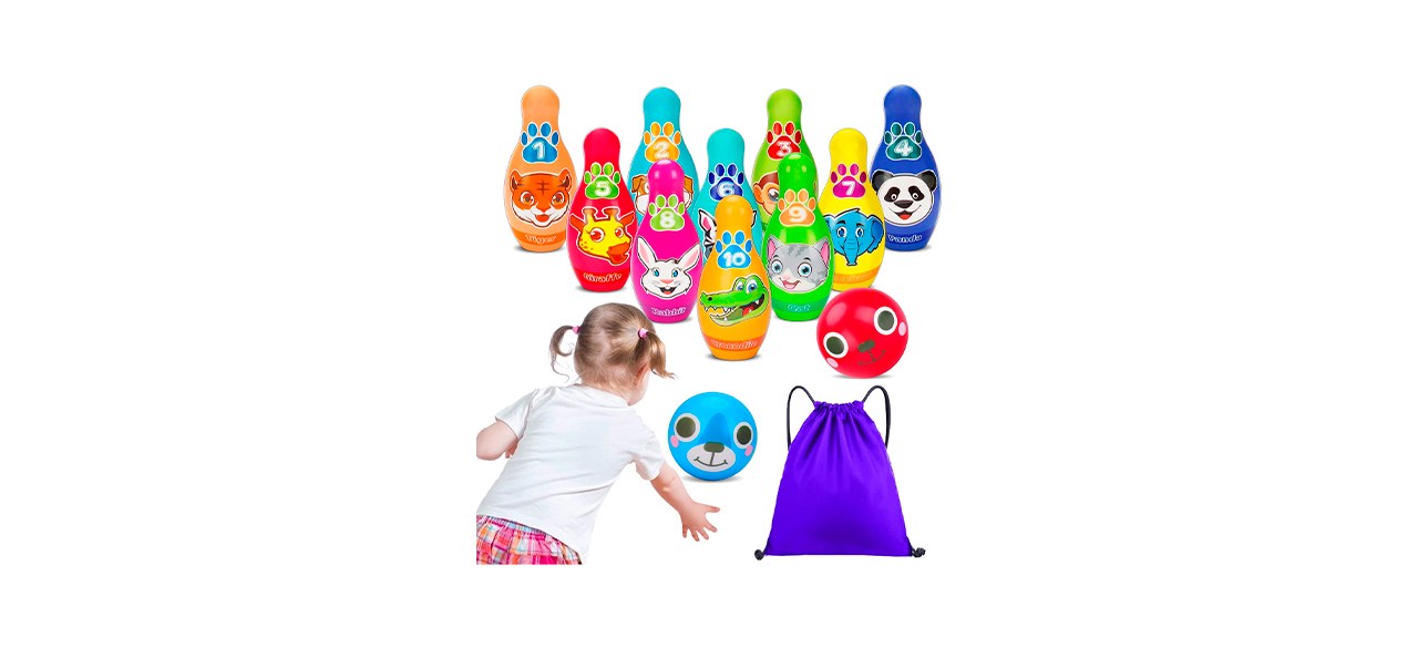 Best Tsomtto Kids Bowling Set with Storage Bag