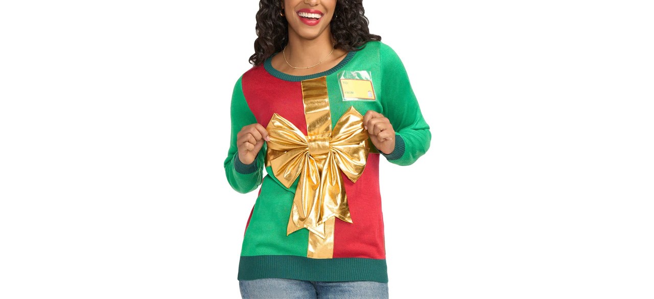 Best Tipsy Elves Christmas Present Ugly Christmas Sweater