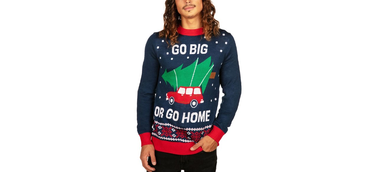 Best Tipsy Elves Go Big Or Go Home Ugly Christmas Sweater