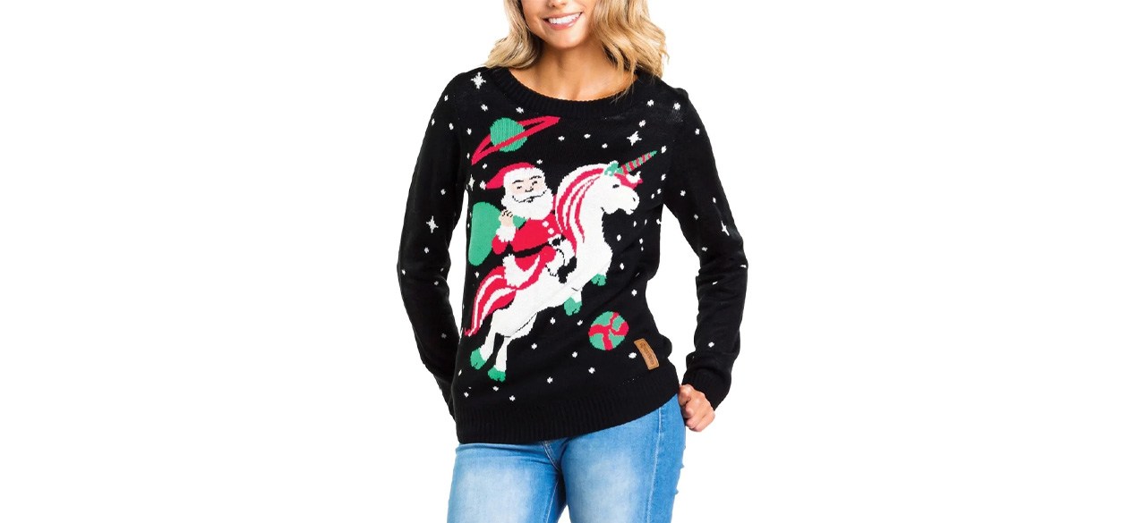 Best Tipsy Elves Santa Unicorn Ugly Christmas Sweater