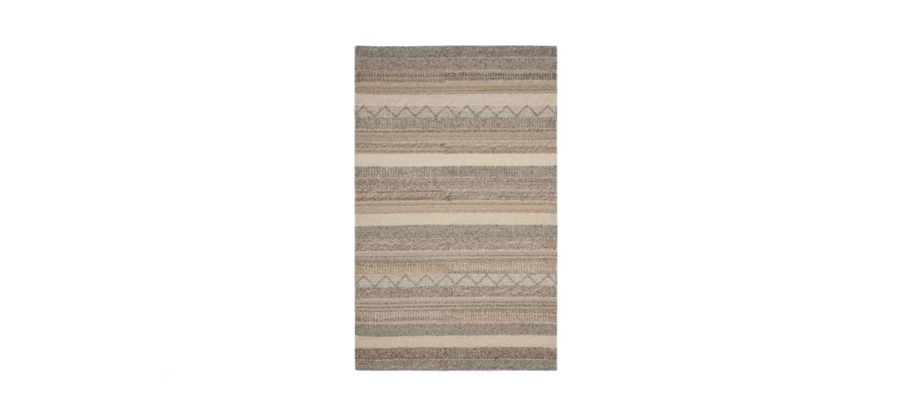 best Union Rustic Jacques Striped Wool/Cotton Beige Rug