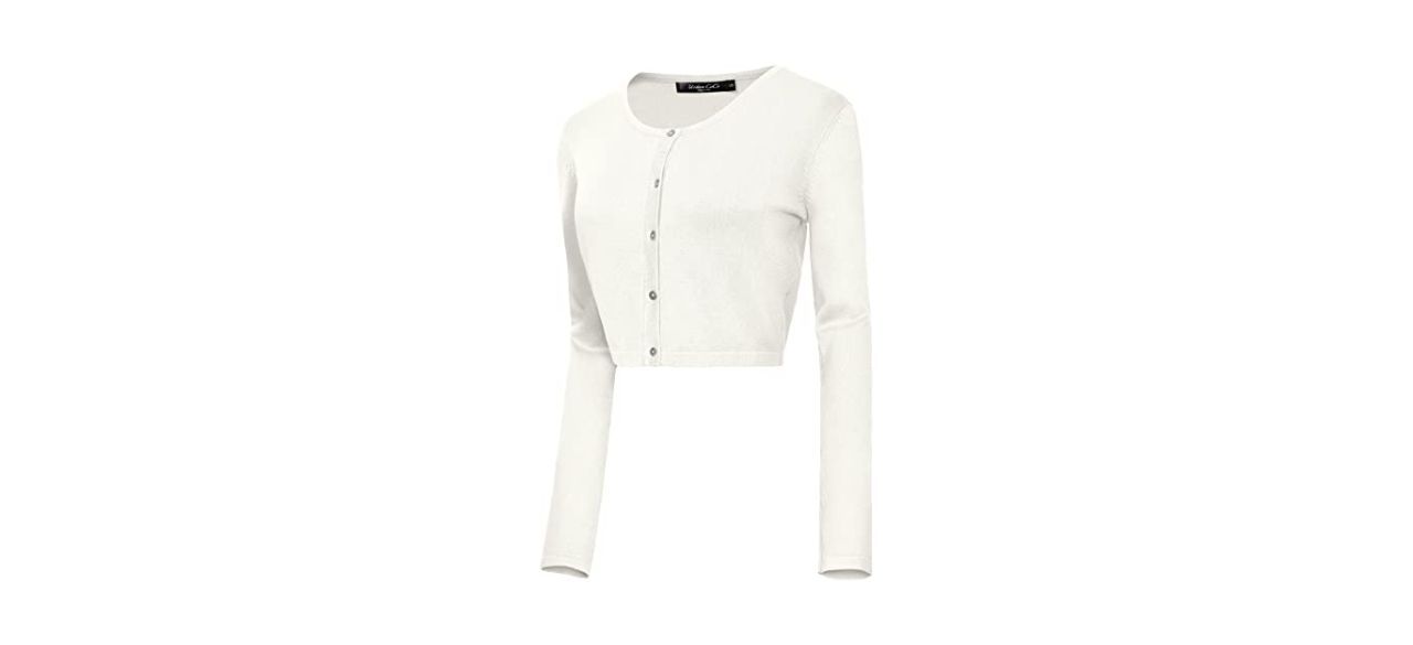 Best Urban Coco Womens Button-Down Crewneck Cropped Cardigan
