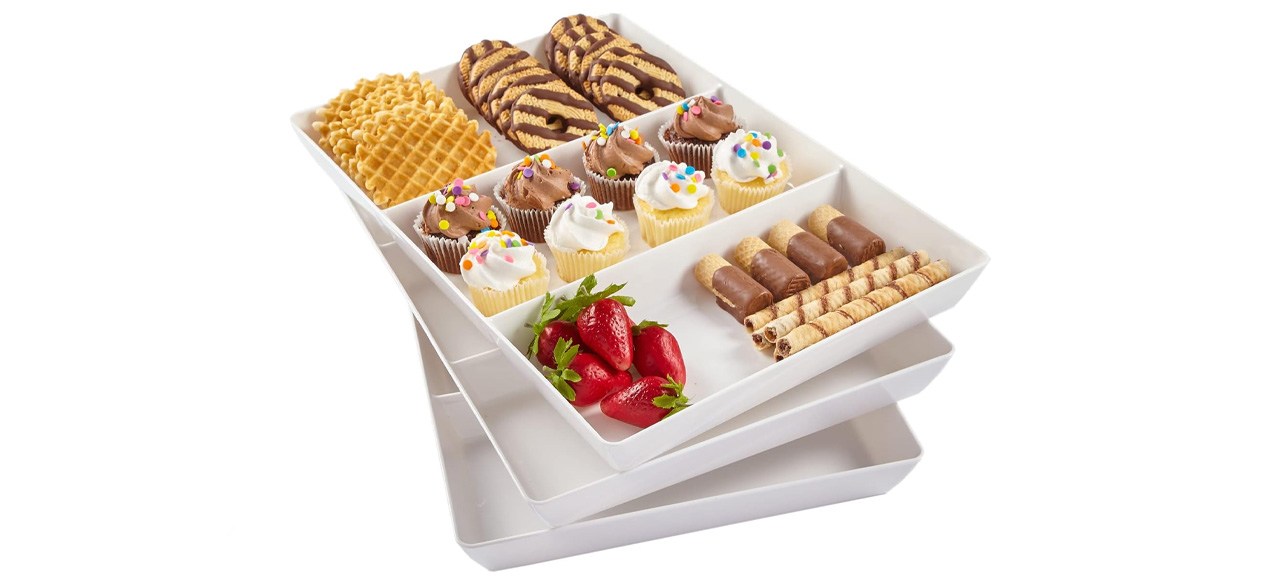 US Acrylic Avant Plastic 3-Section Stackable Serving Tray