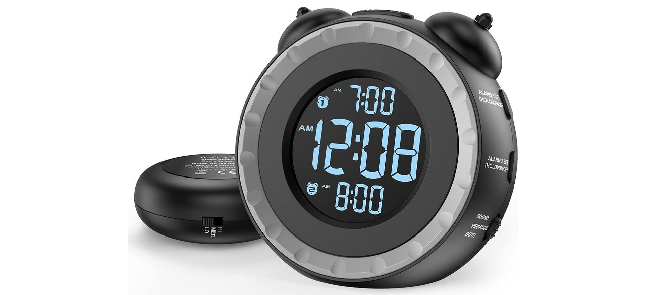 Uscce Loud Dual Alarm Clock with Bed Shaker