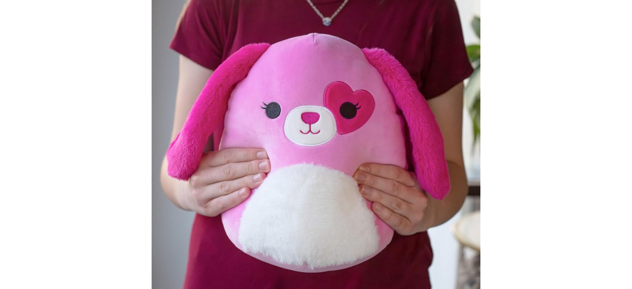 Pink Squishmallows Sager the Dog Valentine's Day Plush