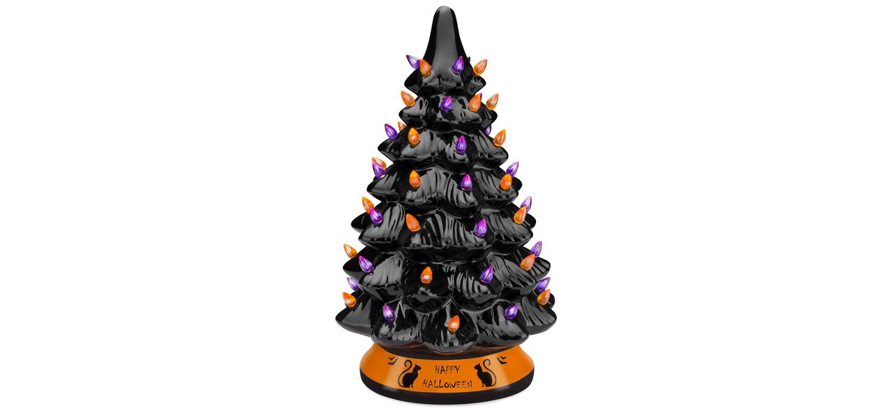 Pre-Lit Ceramic Tabletop Halloween Tree