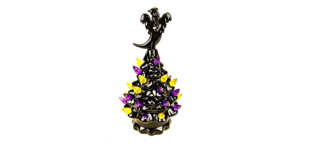 Zona Craft Collections Ceramic Light-Up Halloween Tree on white background