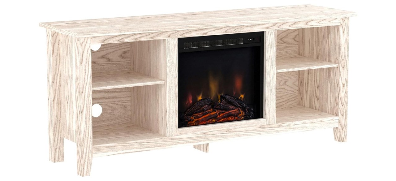 Walker Edison Wren Classic Fireplace Entertainment Center