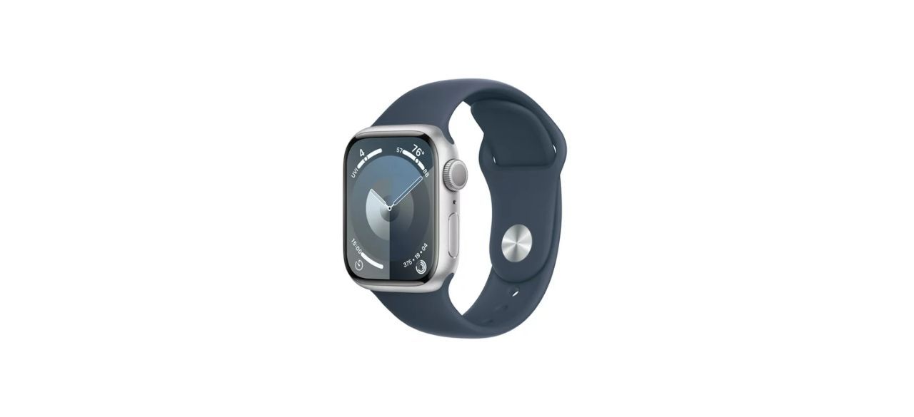 Apple Watch Series 9, blue, on white background