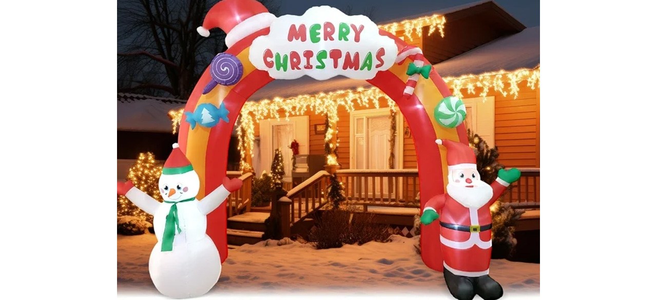 Best Fun Inflatable Arch Christmas Inflatable Set with Santa Claus and Snowman