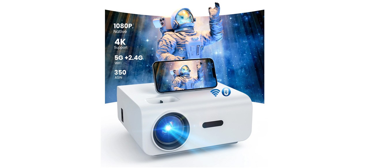 Groview 5G-2.4G WiFi Bluetooth Projector