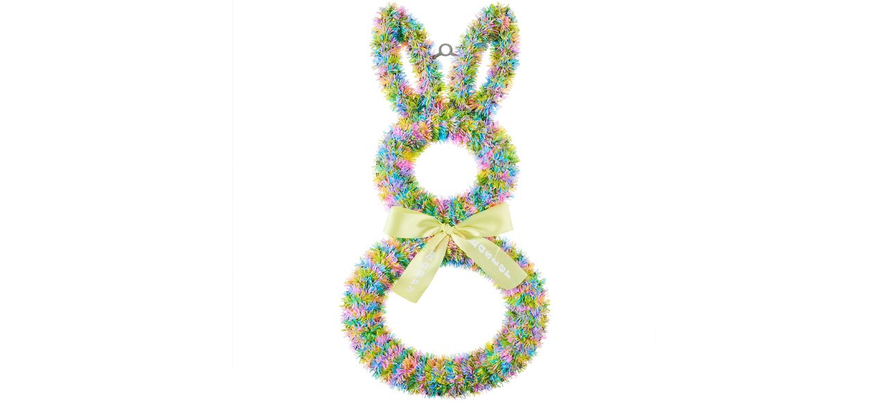 Way To Celebrate Tinsel Bunny Wreath