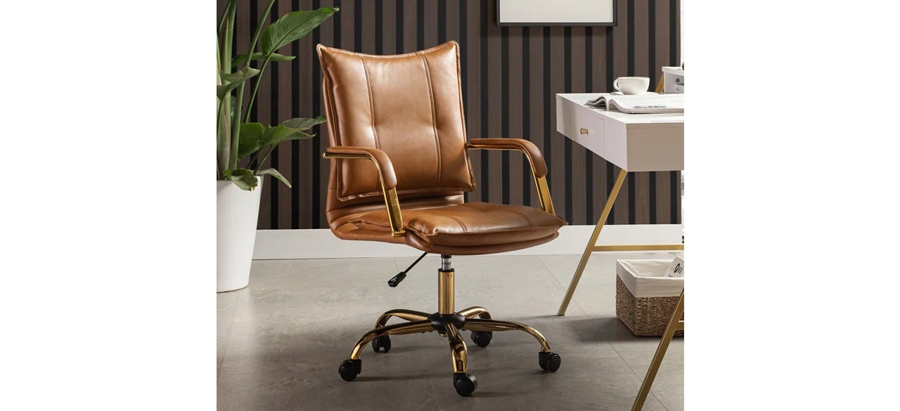 Best Willa Arlo Lundgren Leather Task Chair with Padded Arms