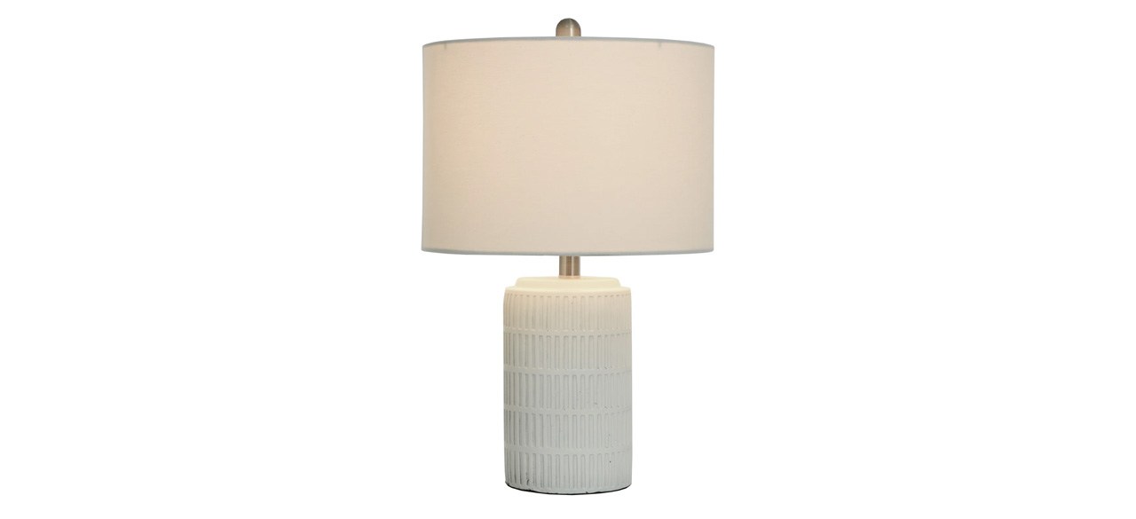 Kelly Clarkson Home White Deauville Distressed Table Lamp on white background