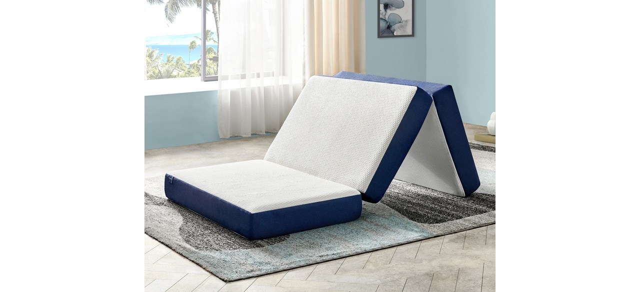 Partially folded Alwyn Home Folding Gel Memory Foam Mattress