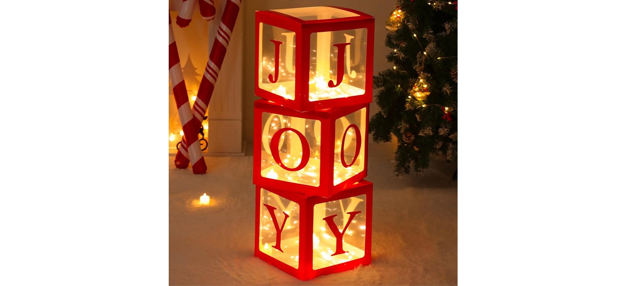 Best Christmas Decorations Large Red Transparent Joy Box