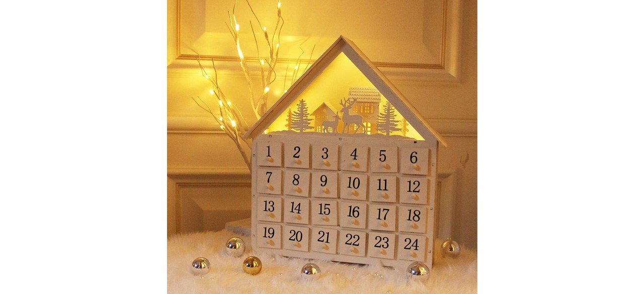 Best SAND MINE Countdown to Christmas Wooden LED Lighted Advent Calendar