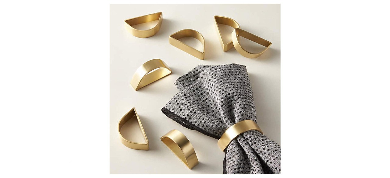 Wonlex Cuffed Brushed Gold Napkin Rings