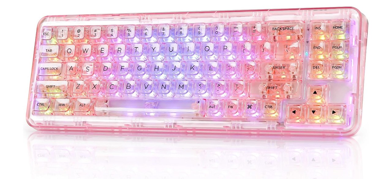 YUNZII X71 Transparent Mechanical Keyboard with Clear Keycaps