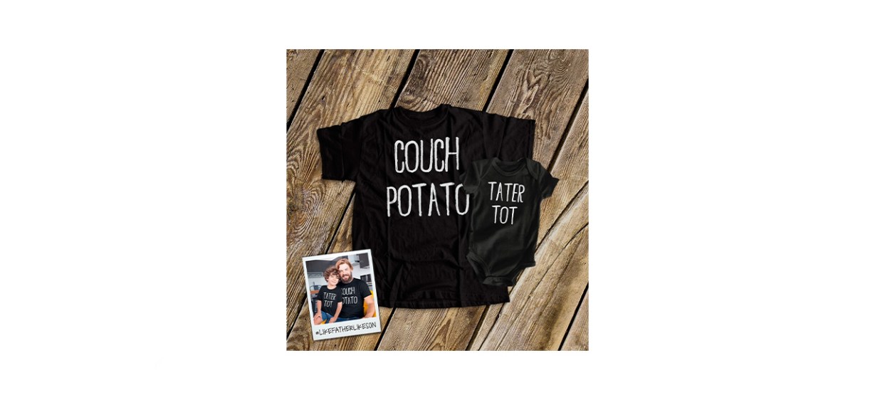 Best Zoey's Attic Matching Dad T-Shirt and Onesie: Couch Potato and Tater Tot