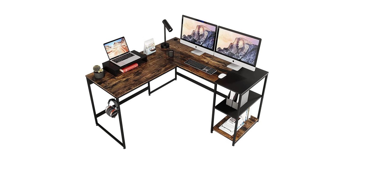 Bestier Industrial L Shaped Desk