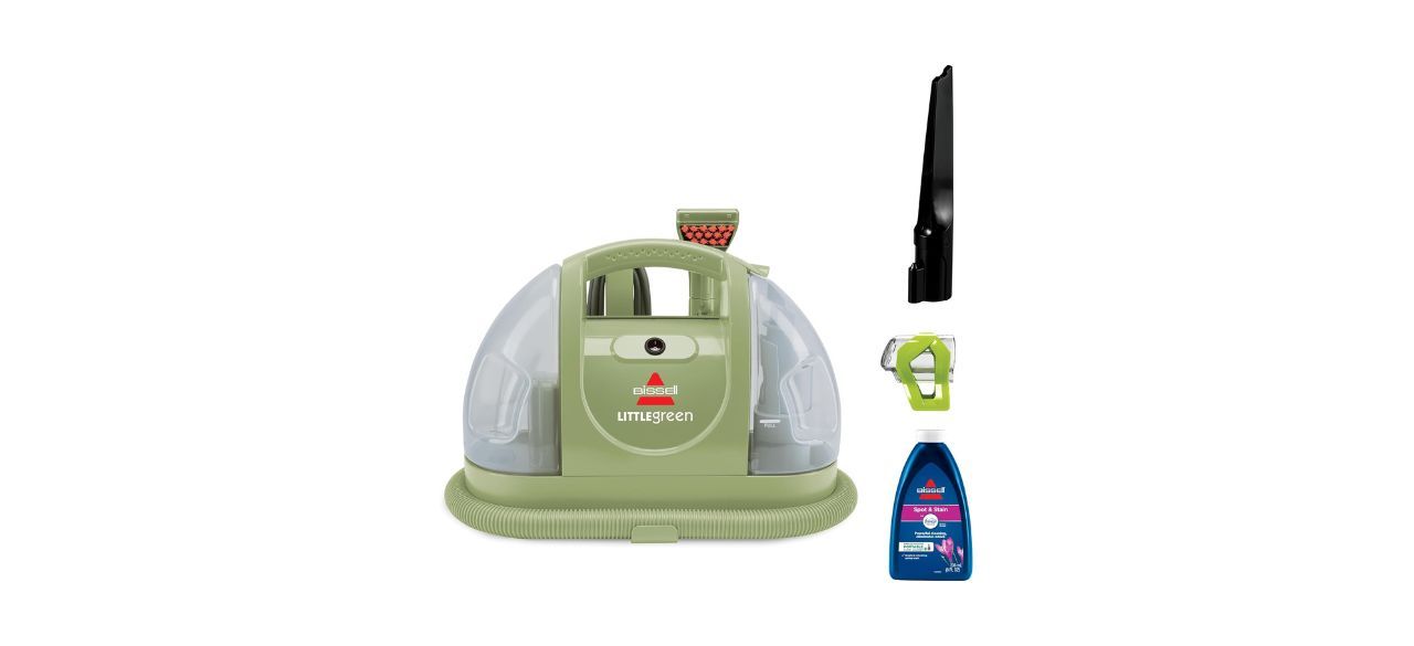 Bissell Little Green Machine vacuum on white background