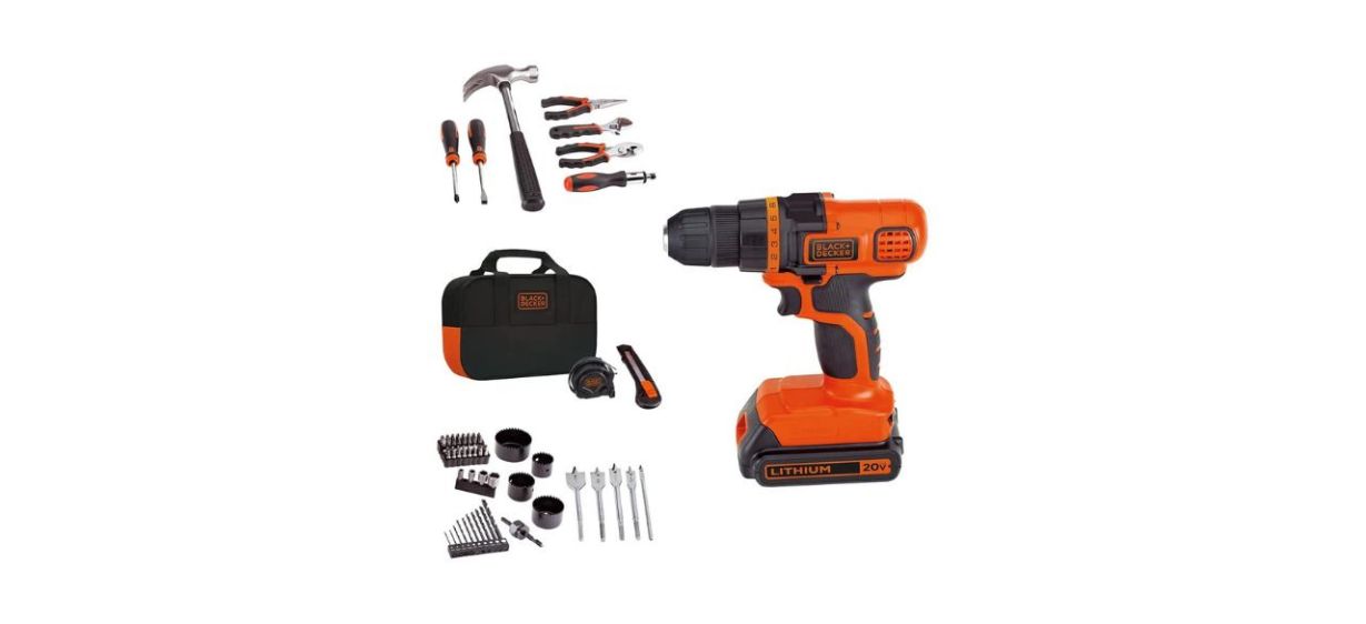 Black+Decker 20-Volt Max Drill &amp; Home Tool Kit