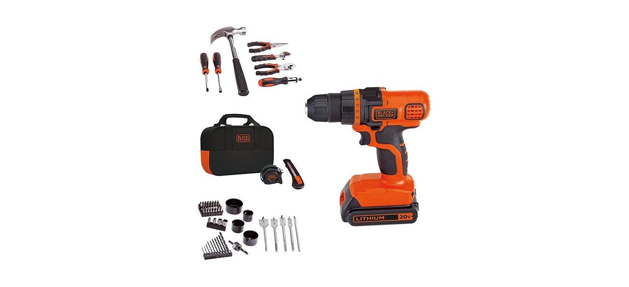 BLACK+DECKER 20V Max Drill & Home Tool Kit