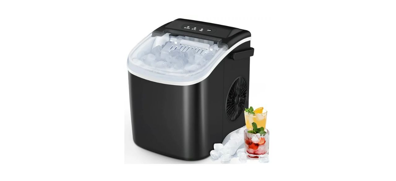 best KISSAIR Countertop Ice Maker next to some ice and fruit