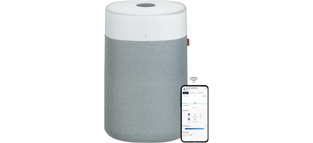 Blueair Air Purifier on white back