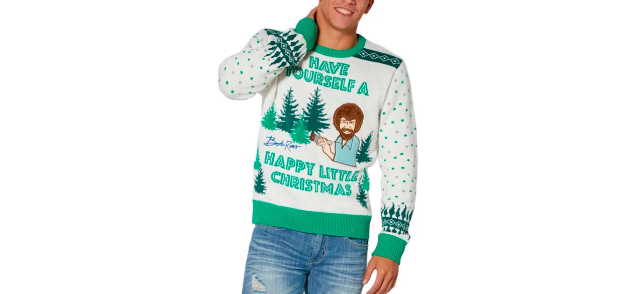 Light-Up Bob Ross Christmas Sweater ​