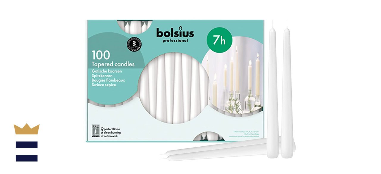 BOLSIUS Long Household White Taper Candles