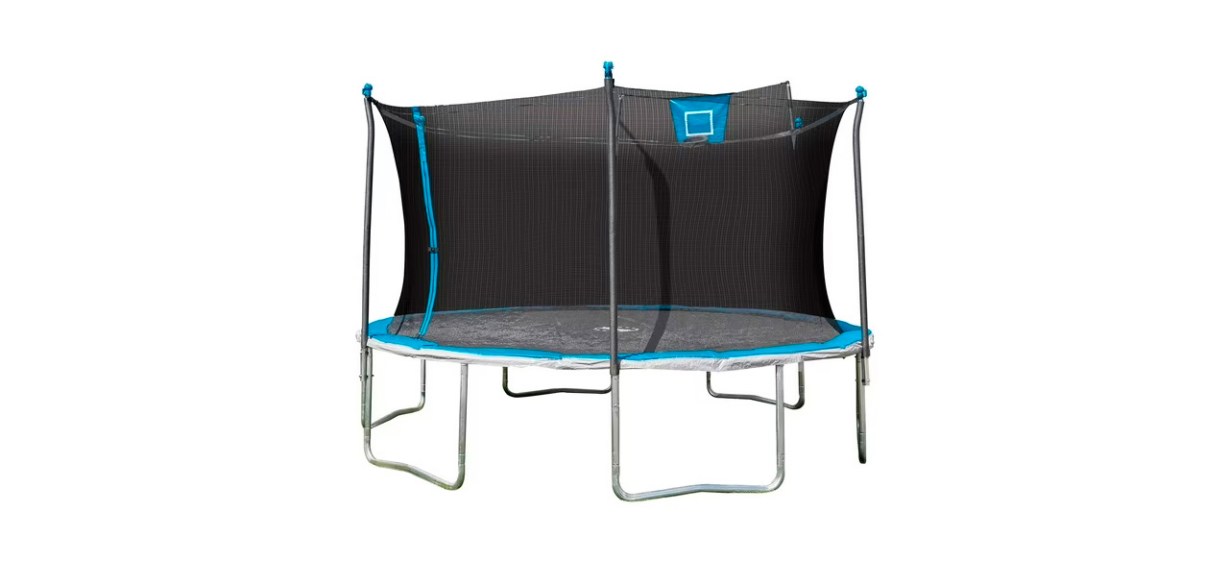 Sportspower Bounce Pro 14' Round Trampoline with Skyslam Basketball Station and Safety-Enclosure