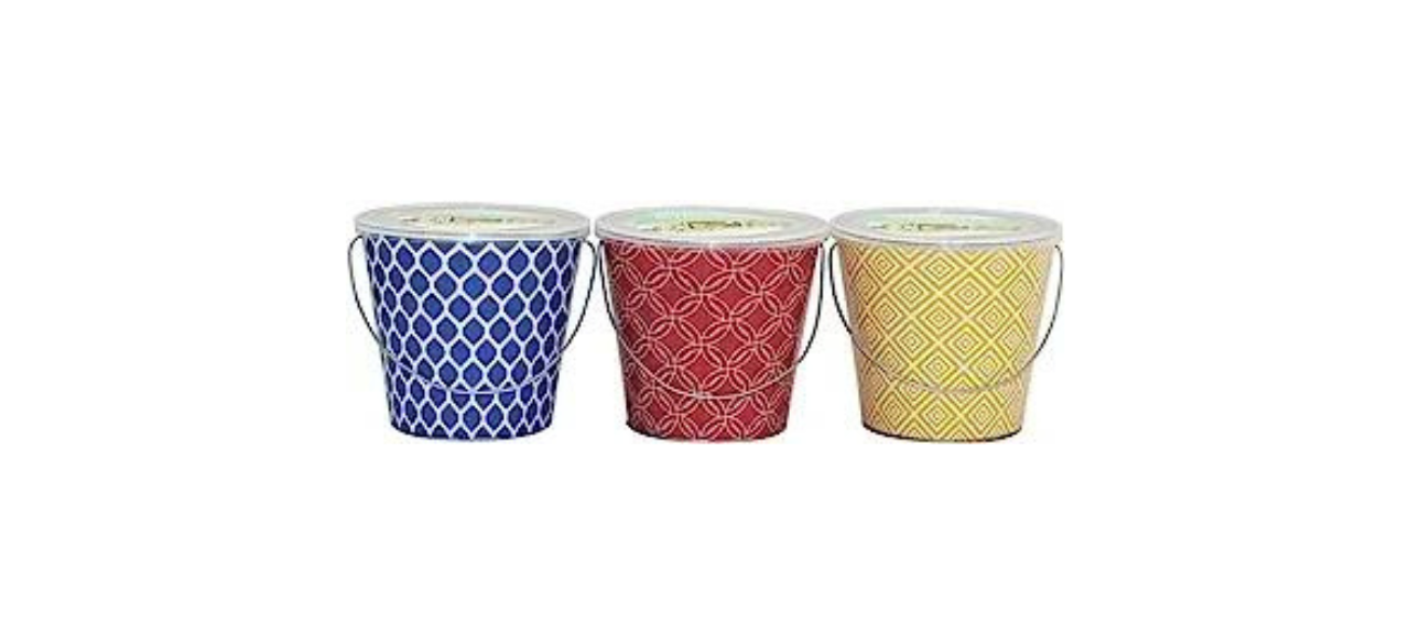 Patio Essentials 18 Oz. Printed Bucket Citronella Candle